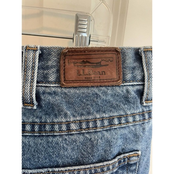 LL Bean Jeans Mens 37x30 Blue Denim Relaxed Fit Flannel Lined Medium Wash Pants - Picture 7 of 11